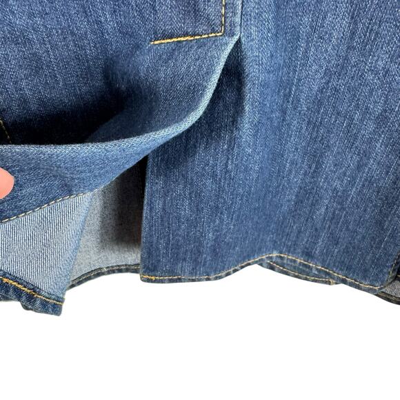 Route 66 Cotton Blend Medium Wash Button Up Collared Jean Jacket Stretch Size L - Picture 5 of 7